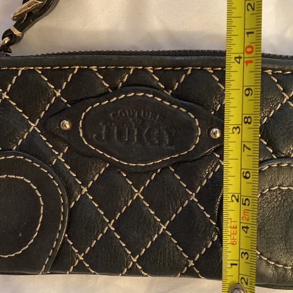 Y2K Juicy Couture Wristlet Black Leather Quilted - Picture 13 of 14
